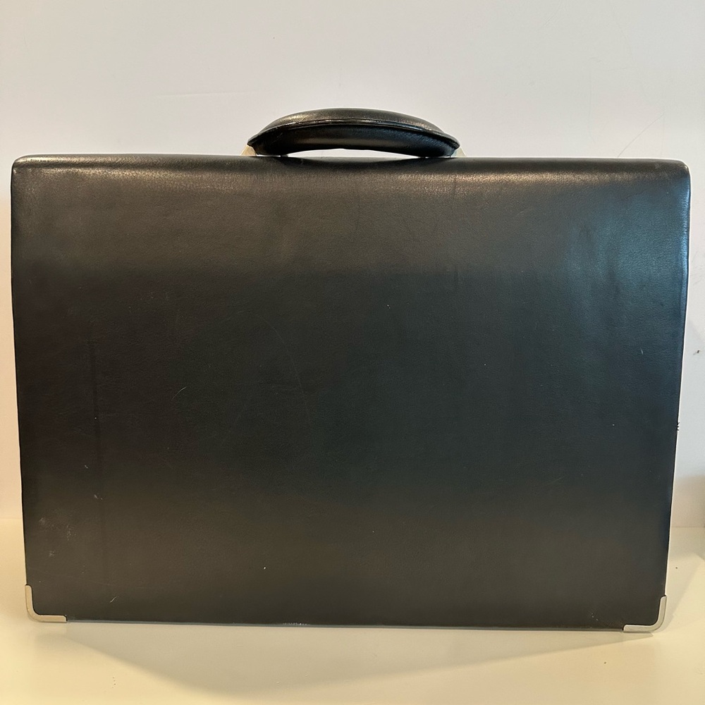 Vintage Rare Kenneth Cole Black Hardside Briefcase with Side Combination Locks